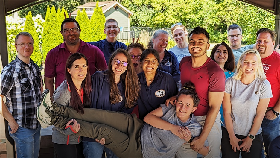 Ryan Roberts, MD, PhD, and members of his lab at The Ohio State University on a team retreat