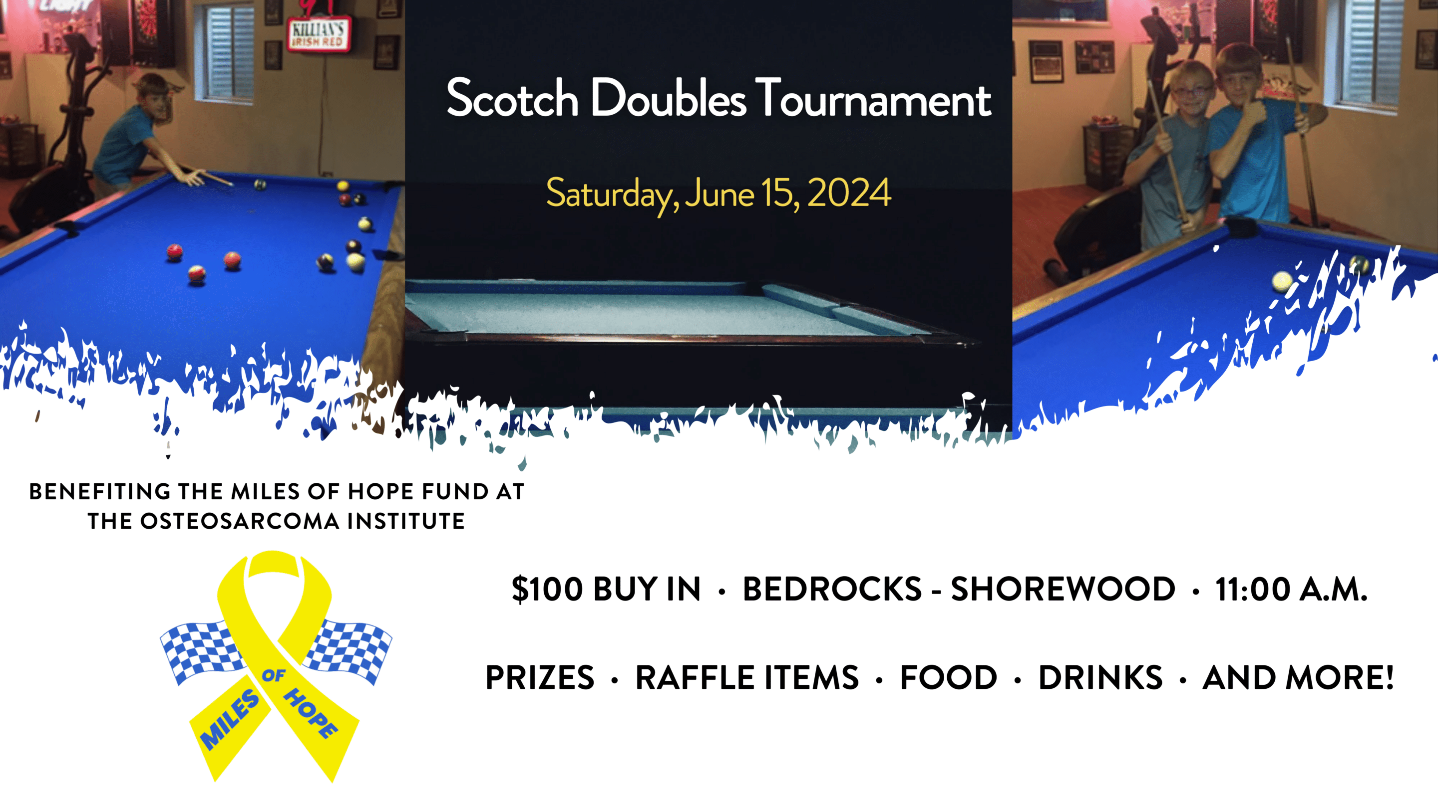 Pool tournament banner - Scotch Doubles Tournament