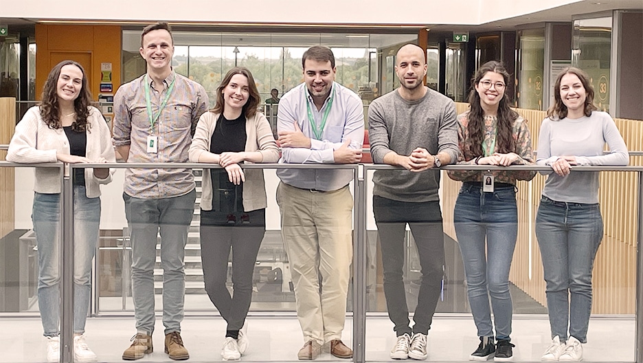 Dr. Isidro Cortés-Ciriano (center) and his lab at the European Molecular Biology Laboratory