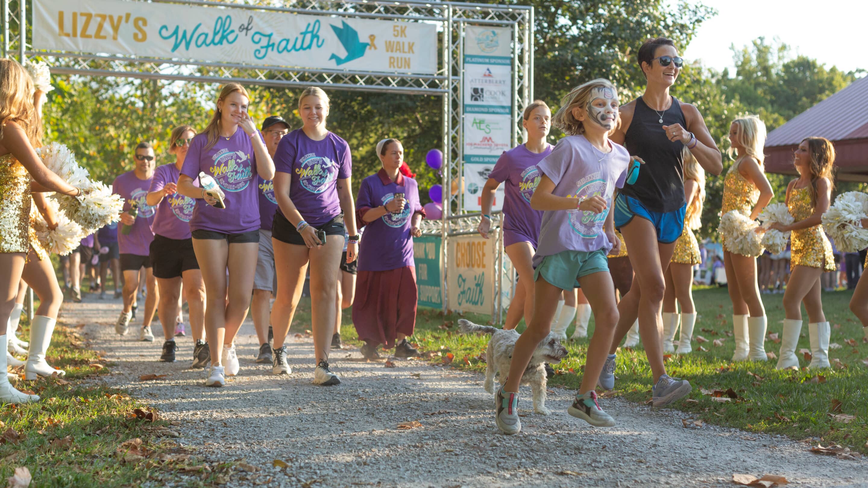 Participants at Lizzy's Walk of Faith walkathon