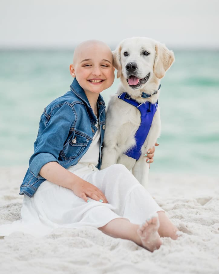 Izzy Martin posing with her dog