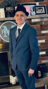 Gavin in his suit for prom