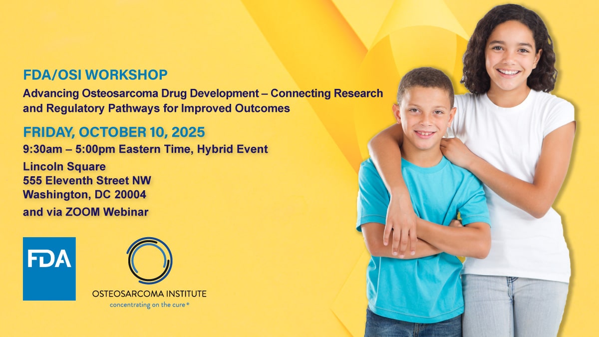 Image of two children posing with text about the OSI/FDA workshop