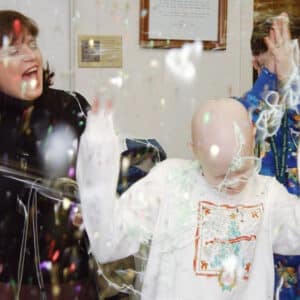 Hayley Arceneaux as a child celebrating being cancer-free