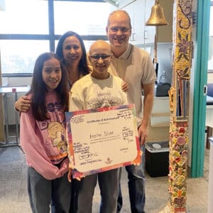 Angie and her family in the hospital
